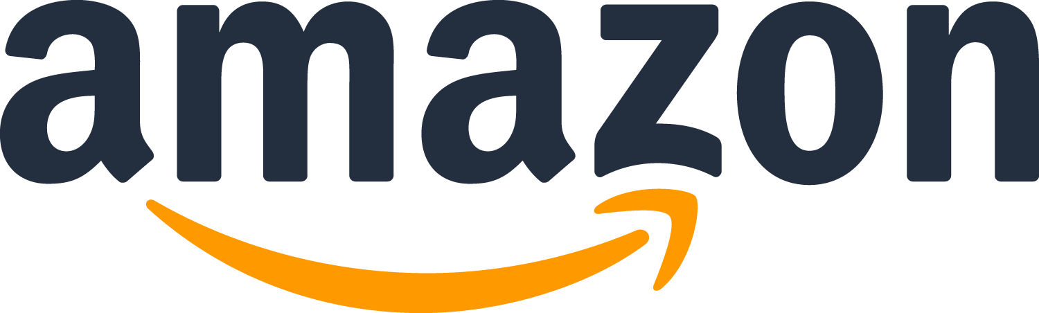 Logo Amazon texte noir sourire doré