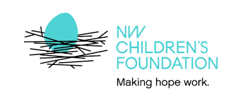 NW Children's Foundation Haciendo que la esperanza funcione huevo azul en nido negro